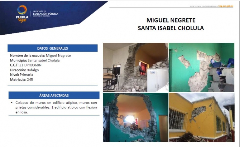 La destrucción total de las escuelas en Santa Isabel Cholula: el llamado de auxilio