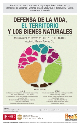 Defensa de la vida, el territorio y los bienes naturales/Jornada en Ibero Puebla