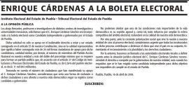 Exigen académicos la incorporación de Enrique Cárdenas a la boleta electoral
