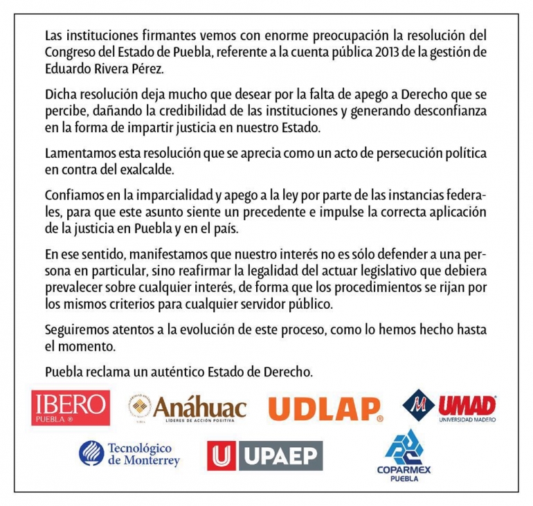 Consorcio Universitario reclama al Congreso su falta de apego a Derecho.